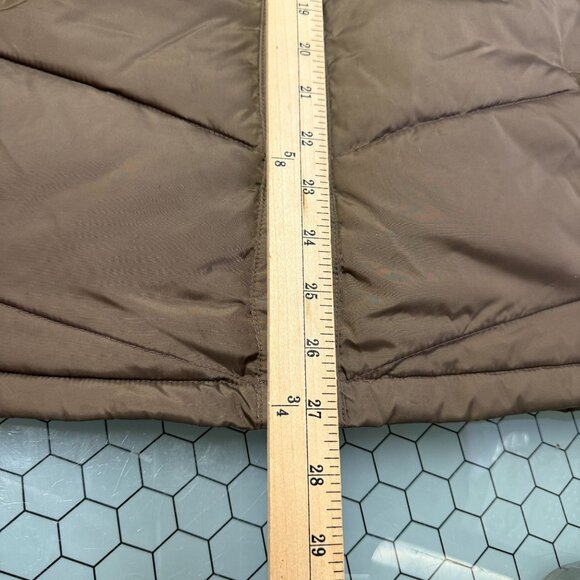 Old Navy Puffer Vest Womens XL Brown Pink Stripes Full Zip Snap Gorpcore Outdoor - Picture 6 of 9